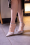 Stiletto Shoes High-Heeled Stiletto Ankle-Strap Shiny Stone Shoes - 2