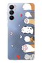 Galaxy A16 Compatible Transparent Silicone Case with Cute Cat Paws Design