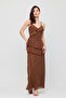 Strappy Bust and Skirt Evening Dress with Flounces - 6