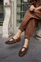 Olympus Women's Brown Real Suede Ballet Flats - 2