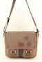 Unisex Brown Canvas Paw Print Waterproof Postman Business School Briefcase Laptop Bag **Cloth Bag with Gift - 2