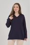 Women's V-Neck Lycra Daily Seasonal Mother Combed Cotton Blouse - 4