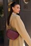 Claret Red Women's Contrast Stitched Cross Strap Hand and Shoulder Bag - 2