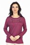 New Model Stone Embroidered Round Collar Lycra Mother's Combed Cotton Blouse 6420 - 4