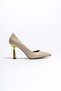 Carlet Beige Wrinkled Patent Leather 8 cm Heel Length Daily Use Stiletto - 2