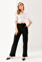 Women's slim fit belted trousers with pockets - black - 25y 2270 - 3