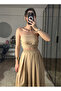 Kahlan Beige Elastic Waist Raw Linen Fabric Skirted Blouse Set - 5