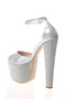 Stoned Platform Evening Dress Wedding Engagement Night Shoes - 4