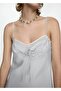Tie Detailed Satin Dress - 6