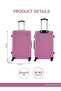 Aura Medium ABS Checked-In Hardside Luggage – Lightweight 20kg, 4-Wheel Spinner, 24 Inch, Pink - 4
