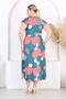 Women's Green Pink Polka Dot Pattern Ruffle Sleeve Double Breasted Collar Large Size Maxi Dress - 7