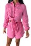 Women's Two Piece Set - Front Tie Shorts and Shirt 100% Cotton - 4