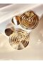 Gold Color Dangle Maze Circle Model Women's Earrings