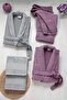Cotton Men'S-Plum-Grey Bathrobe&Face Towel R.O.8.8Z.B.O.Rn.Z.S.T8
