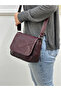 Genuine Leather Medium Size Claret Red Crossbody Bag - 2