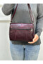 Genuine Leather Medium Size Claret Red Crossbody Bag - 5