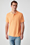 Zeke Men's Polo Neck Relaxed Fit Placket Button Short Sleeve Orange T-Shirt - 3