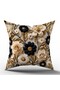Punch Embroidery Pattern Digital Printed Black Cushion Set of 4 in Cream Colors - Pillowcase Luxury Velvet - 7