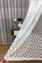 Tulle Curtain Yakamoz Pattern Knitted Tulle Curtain Living Room, Bedroom, Kitchen Tulle, Pleated - 2