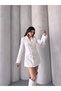 Trend Women's Gold Snap Detailed Design Long Blazer Jacket - 5