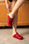 Red Perforated Comfort Slippers - 2