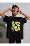 Kids Smile Emoji Printed Oversize Black Children's T-shirt