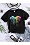 Colorful Draped Heart Printed Children's T-shirt