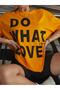 Orange Oversize Do What You Love Printed T-shirt