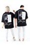 Signature And Flower Printed Oversize Cotton Unisex T-shirt