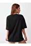 Stay Trippy Hippie Printed Oversize Crew Neck Summer Cotton Black T-shirt - 4