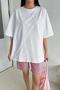 Women's White Prostect Oversize Cotton T-shirt - 4