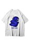 Plus Size White First Class Printed Cotton Oversize Crew Neck T-shirt