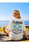 Plus Size Florida 'paradise Life' Front and Back Printed Oversize Ecru T-shirt - 4