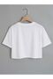 Unisex Heart Printed Oversize Crop T-Shirt - 4