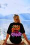 Women's Black See Good Oversize Printed T-shirt - 3