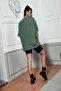 Large Size Water Green 3x3 Heart Printed 'Oversize T-shirt? - 2