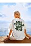 White Oversize Printed Unisex T-shirt - Good Things Take Time - 2