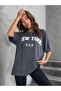 Plus Size U.s.a Women's New York Printed Oversize T-shirt - 5