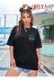 Plus Size Women's Moon and Sun 'Sun and Moon' Printed 100% Cotton Crew Neck Oversize T-shirt - 3