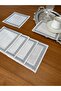 6 Pieces Linen Smoked Color Stylish Embroidered Caravan Model Square Cocktail Presentation Napkin - 3