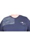 Men's Large Size Crew Neck T-Shirt Want 25160 Navy Blue - 2