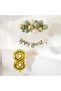 Moldy Green Chrome Gold Sand Beige and Number Birthday Set with Balloons