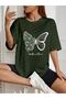 oversize floral butterfly printed printed T-shirt