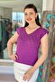 Zero Sleeve Stone Detail Knitwear Blouse 5Y112