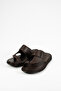 Men's Genuine Leather Flip Flops Brown