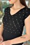 Zero Sleeve Stone Detail Knitwear Blouse 5Y112 - 3