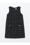Crew Neck Girls Tweed Dress S52161Z4Nvy