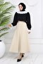 Scuba Flared Skirt Stone Color 212 - 4