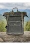 Vintage Canvas Leather Waterproof Design Unisex Excursion School Sports Travel Camping Backpack 32cm X 41cm