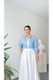 Keyymod Women's Striped Collar & Cuff & Paw White Shirt